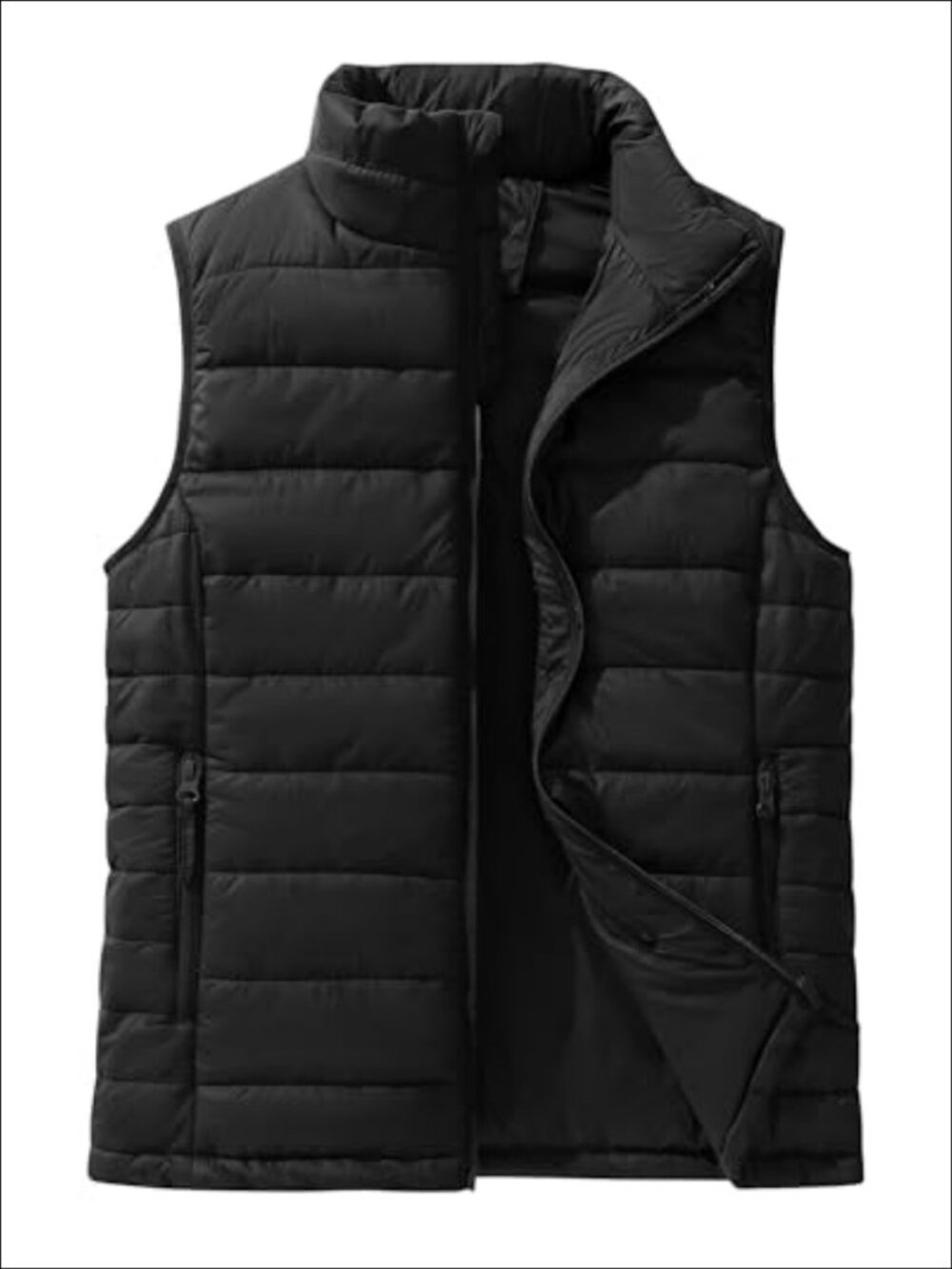 Quilted Packable Puffer Vest Nylon Lightweight Zip Up Outdoor
